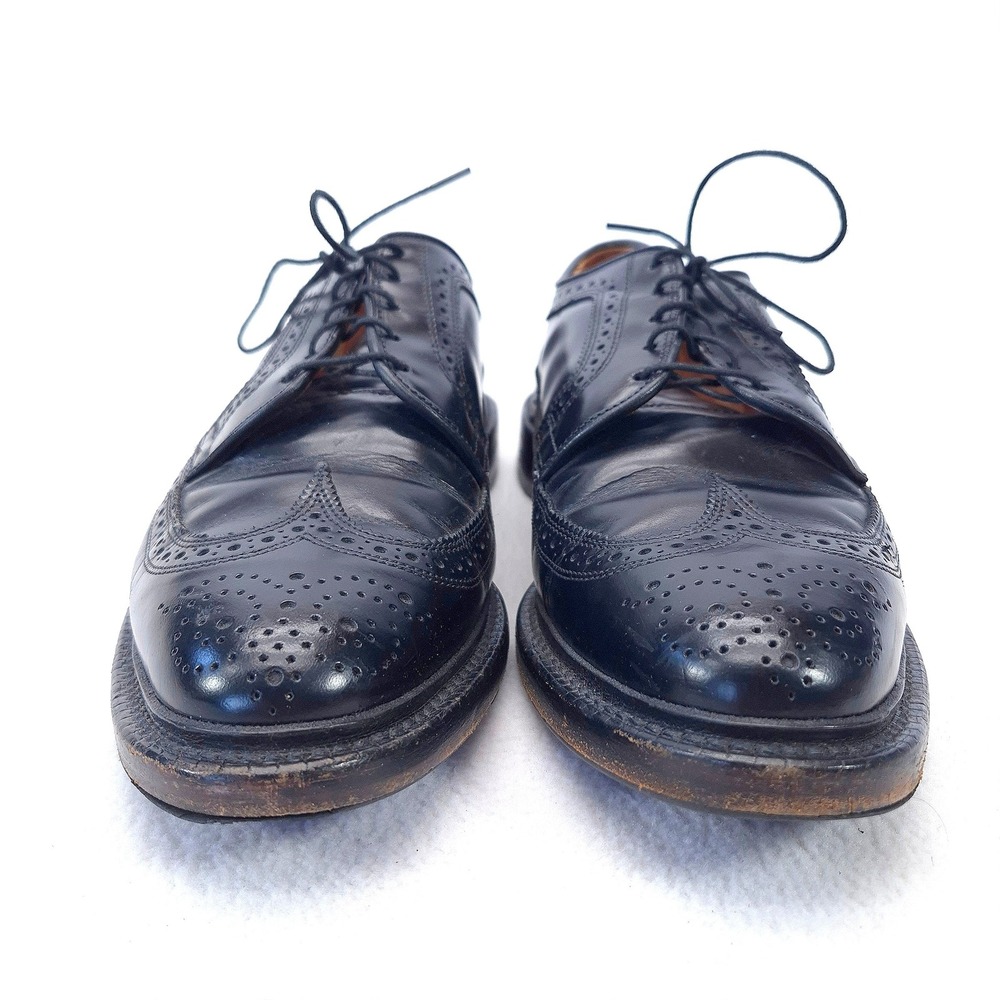 Allen Edmonds Black Leather MacNeil Wingtip Blucher Lace-Up Size 8.5 D - Picture 4 of 11